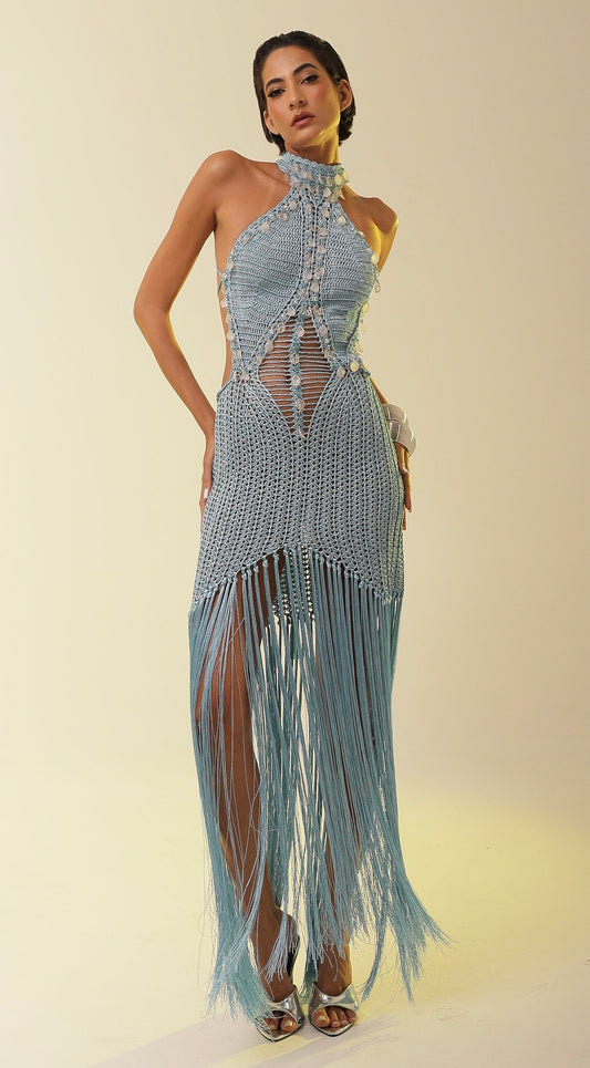 Vestido Dorys Longo Bordado