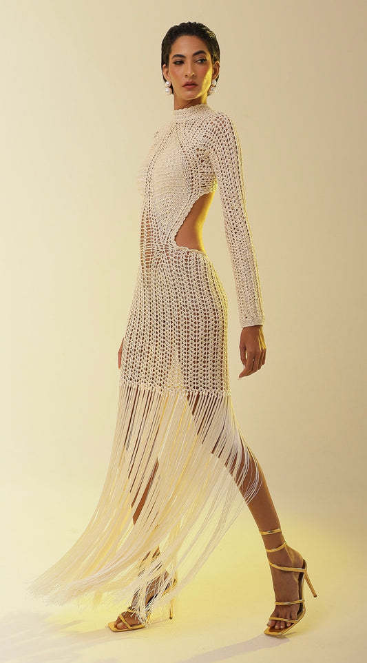 Vestido Dorys Longo Com Manga
