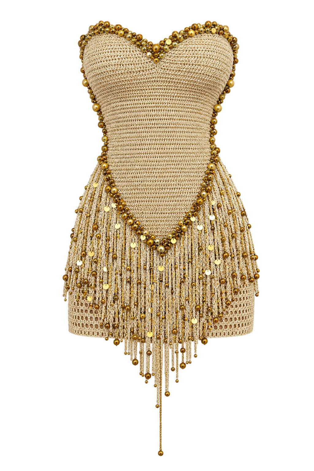 Vestido Prisma Franja Cristal Curto